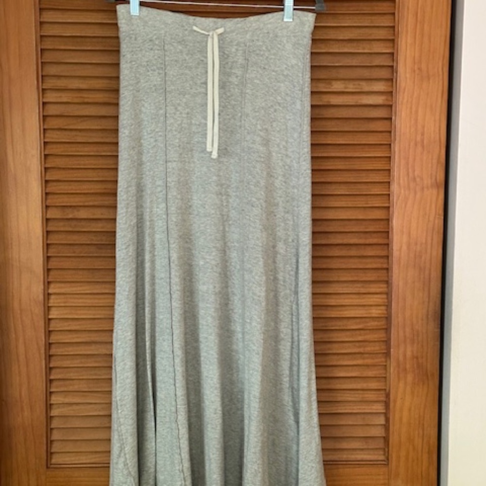 JAMES PERSE HEATHER GREY DRAWSTRING MAXI SKIRT SIZE 1